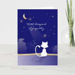 Tarjeta de simpatía para gatos - Luna y estrellas