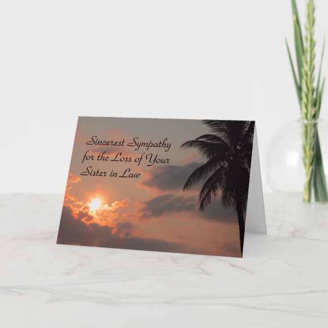 Tarjeta de simpatía para la hermana con atardecer (Anverso)