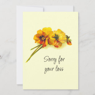 Tarjeta de simpatía para las flores de pansy amari