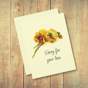 Tarjeta de simpatía para las flores de pansy amari