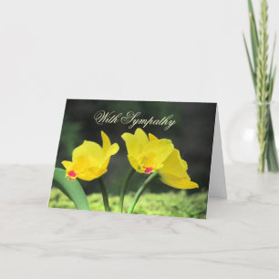 Tarjeta de simpatía para orquídeas amarillas