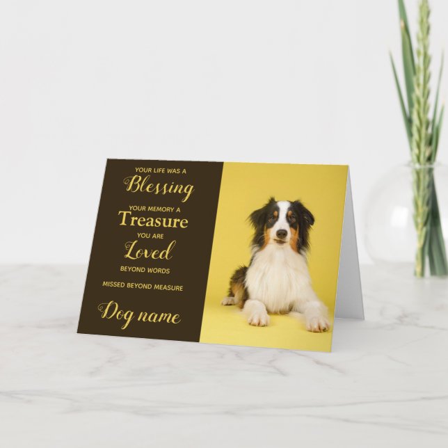 Tarjeta de simpatía para perros por pérdida con fo (Anverso)