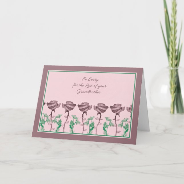 Tarjeta de simpatía para tu abuela con Rosas (Anverso)