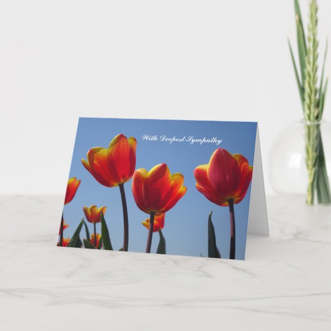 Tarjeta de simpatía para tulipanes amarillos naran (Anverso)