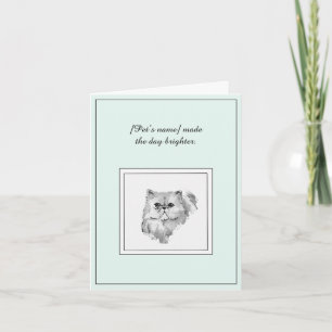 Tarjeta de simpatía para un gato persa