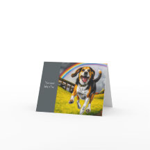 Tarjeta De Simpatía Perro Y Arcoiris