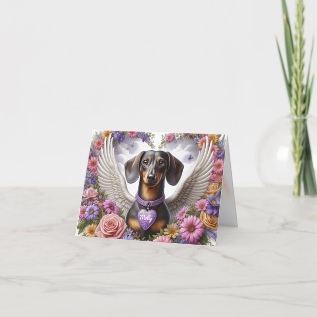 TARJETA DE SIMPATÍA PERSONALIZADA DE DACHSHUND FLO (Anverso)