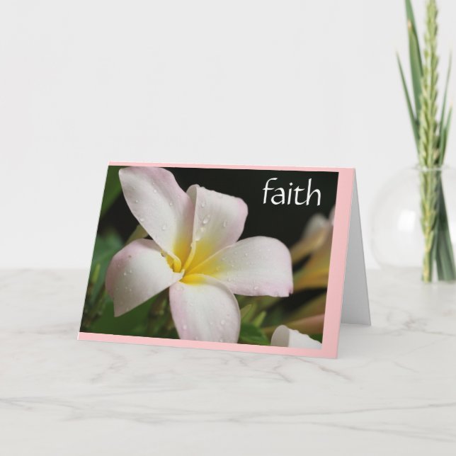 Tarjeta de simpatía: Plumeria w Scripture verse so (Anverso)