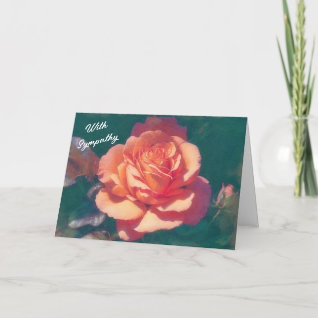 Tarjeta de simpatía por arte de flor de Rosa naran (Anverso)