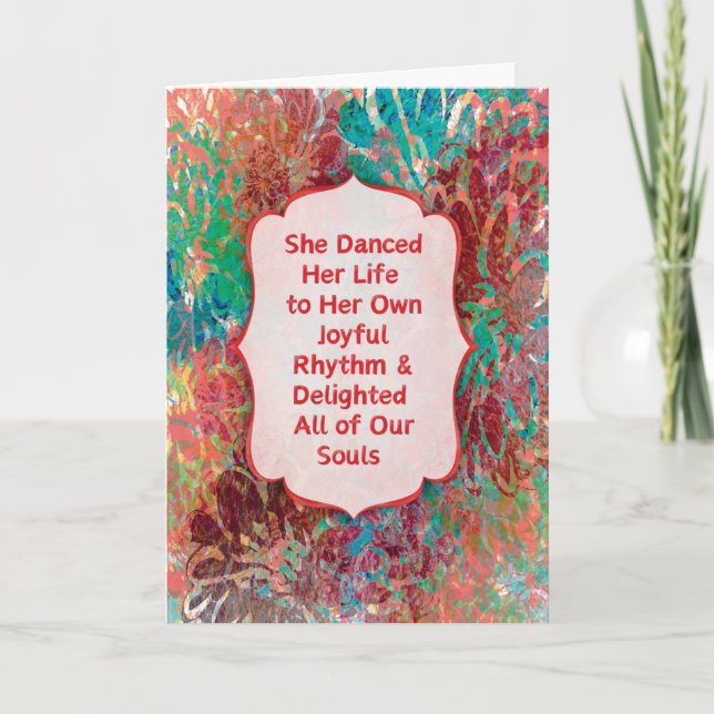 Tarjeta de simpatía por el baile de la vida (Anverso)