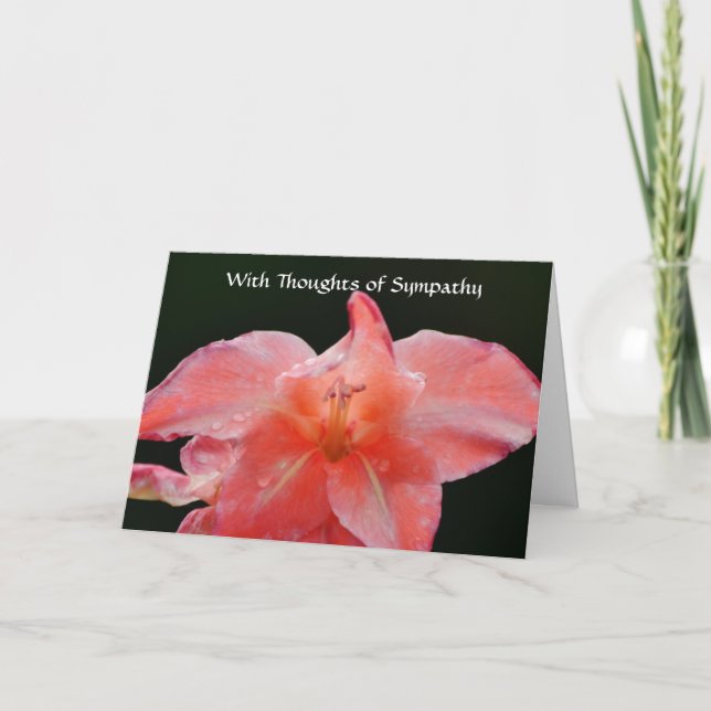 Tarjeta de simpatía por flores de fe rosa (Anverso)