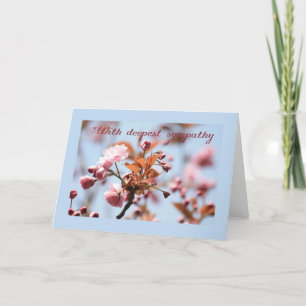 tarjeta de simpatía por la floración rosa en inglé