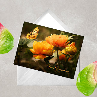Tarjeta de simpatía por mariposa floral