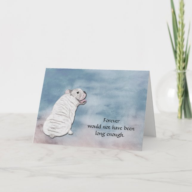 Tarjeta de simpatía por pérdida de Bulldog blanco (Anverso)
