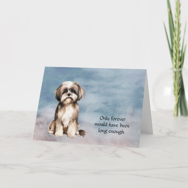 Tarjeta de simpatía por pérdida de perro marrón Sh (Anverso)