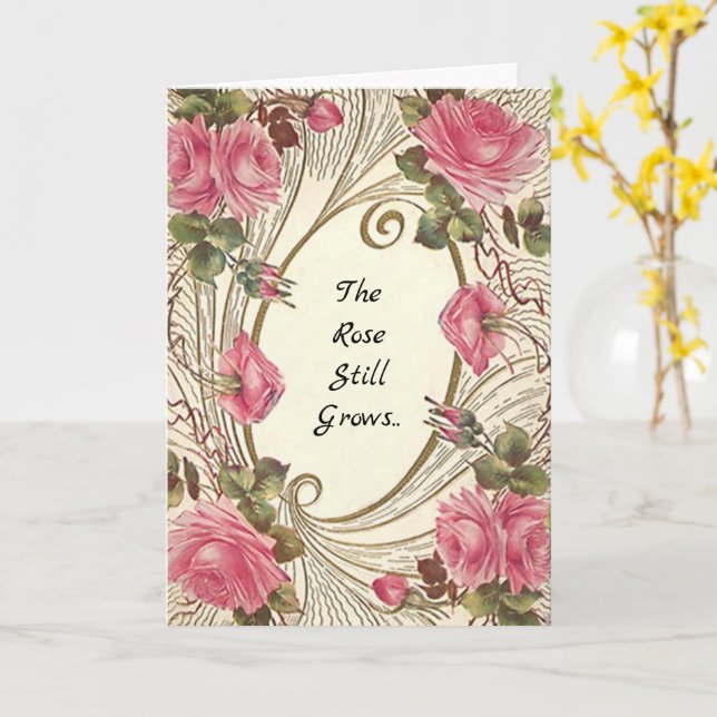 Tarjeta de simpatía que el Rosa crece más allá de  (flor amarilla)