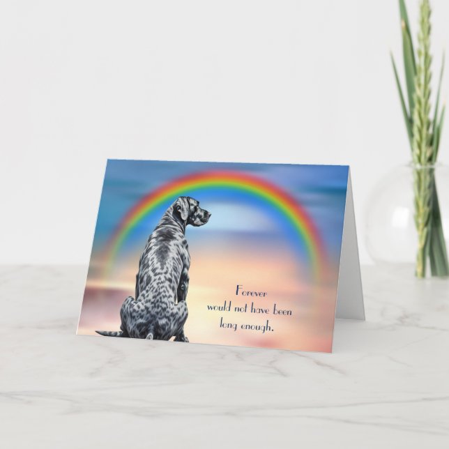 Tarjeta de simpatía Rainbow de Great Dane Dog (Anverso)