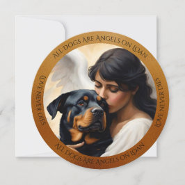 Tarjeta de simpatía redonda Rottweiler Love Never 