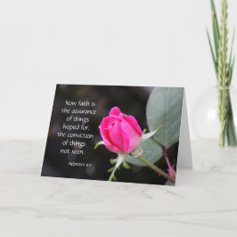 Tarjeta de simpatía Rosa con verso (hebreos) sobre