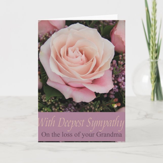 Tarjeta de simpatía Rosa de pérdida de la abuela (Anverso)