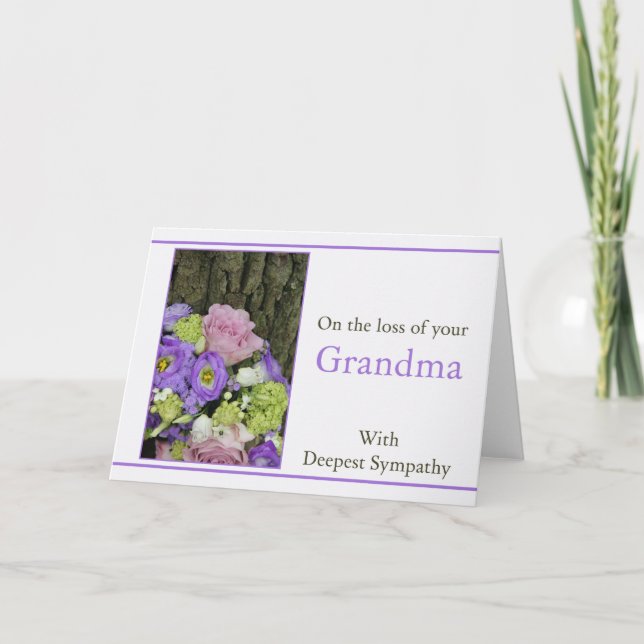 Tarjeta de simpatía Rosa de pérdida de la abuela (Anverso)