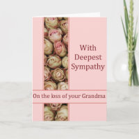 Tarjeta de simpatía Rosa de pérdida de la abuela