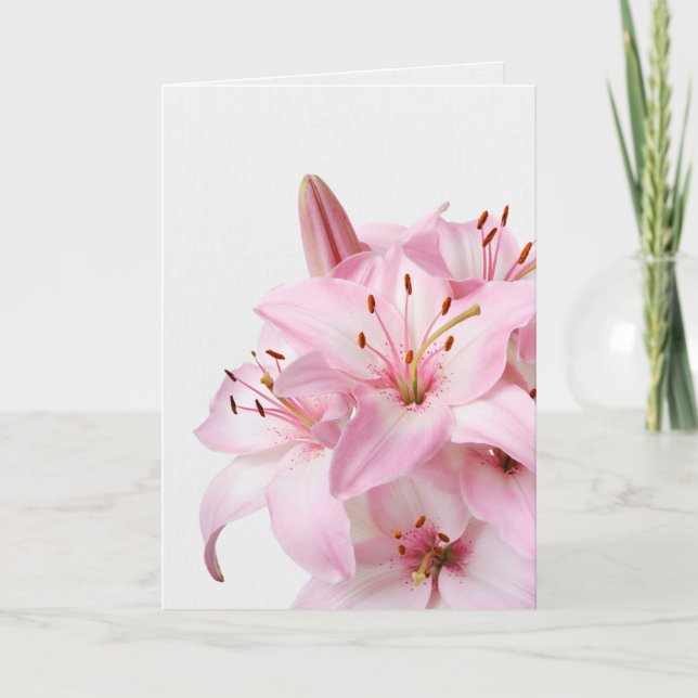 Tarjeta de simpatía rosa Lily Bouquet (Anverso)