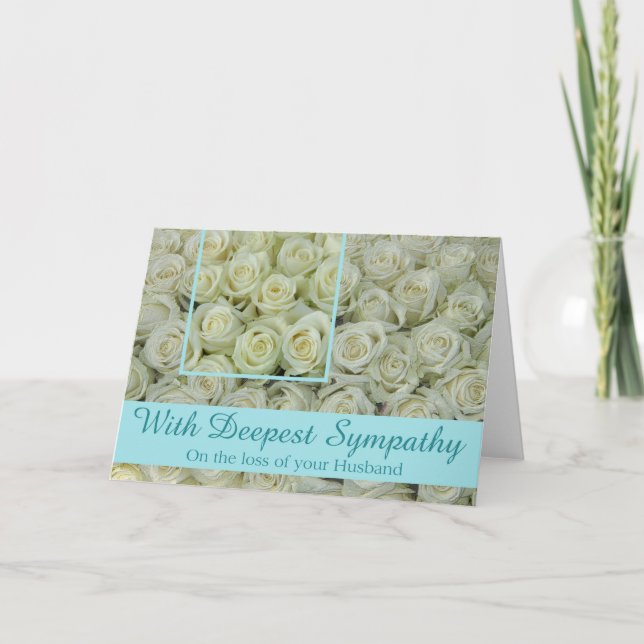 Tarjeta de simpatía Rosa por pérdida de marido (Anverso)