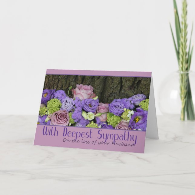 Tarjeta de simpatía Rosa por pérdida de marido (Anverso)