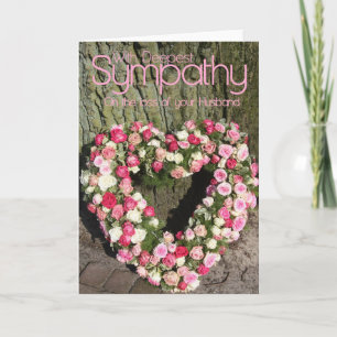 Tarjeta de simpatía Rosa por pérdida de marido