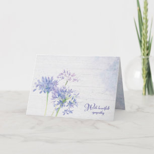 Tarjeta de simpatía Watercolor Blue Wildflowers