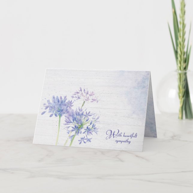 Tarjeta de simpatía Watercolor Blue Wildflowers (Anverso)