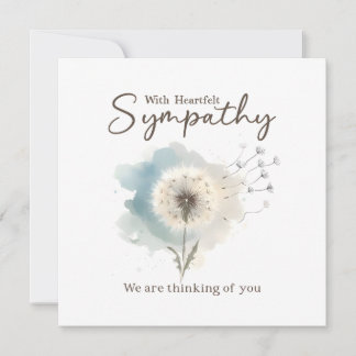Tarjeta de simpatía Watercolor Dandelion