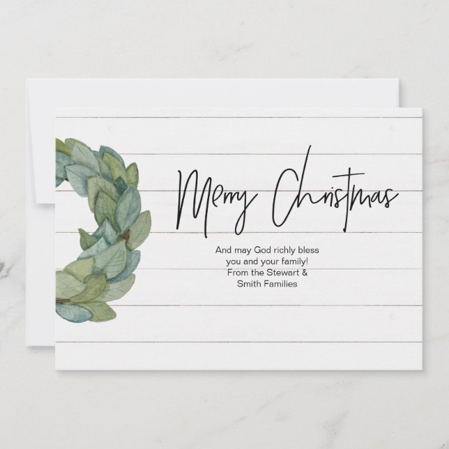 Tarjeta de simple Shiplap Magnolia Farmhouse Navid (Anverso)