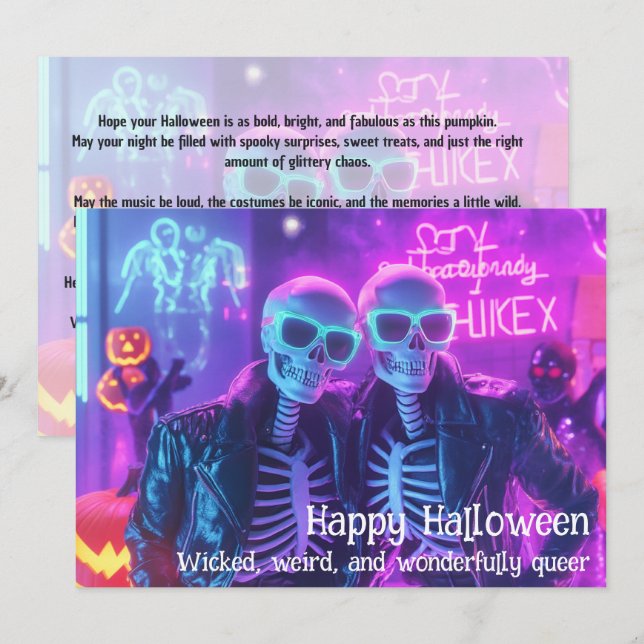 Tarjeta de 🌈🎃Siniestro, Fuerte y Orgulloso (Anverso / Reverso)
