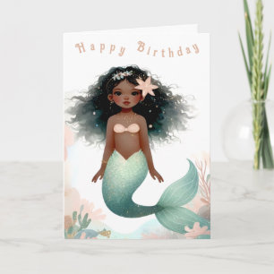 Tarjeta de sirena afroamericana