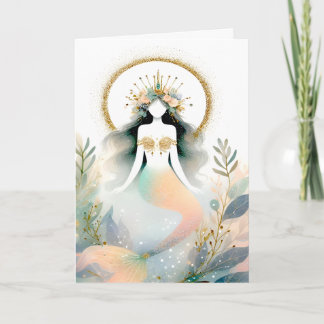 Tarjeta de sirena de estilo boho