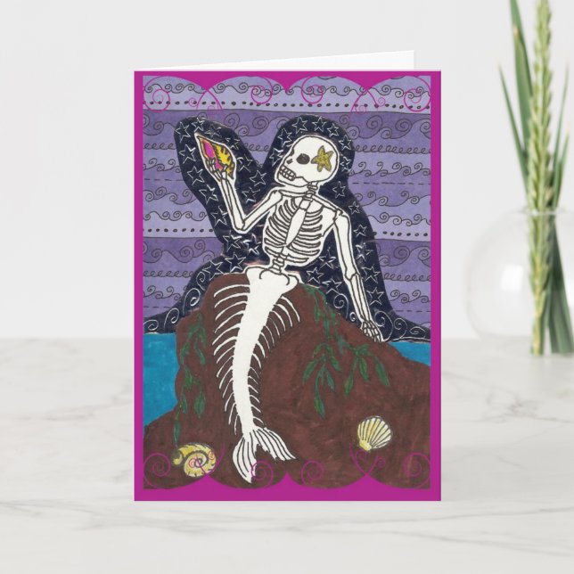 Tarjeta de Sirena Dia de Los Muertos (Anverso)