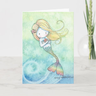 Tarjeta de Sirena Linda y Caprichosa