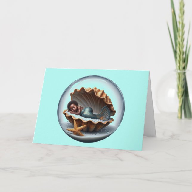 Tarjeta de sirena para bebés africana (Anverso)