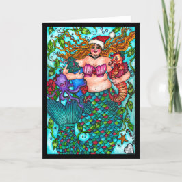 Tarjeta de sirena para navidades