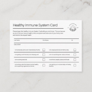 Tarjeta de sistema inmune saludable   Paquete de 1