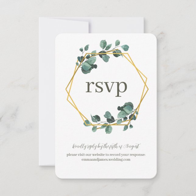 Tarjeta de sitio de Boda RSVP de Respuesta de Leaf (Anverso)