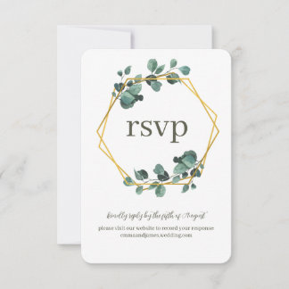 Tarjeta de sitio de Boda RSVP de Respuesta de Leaf