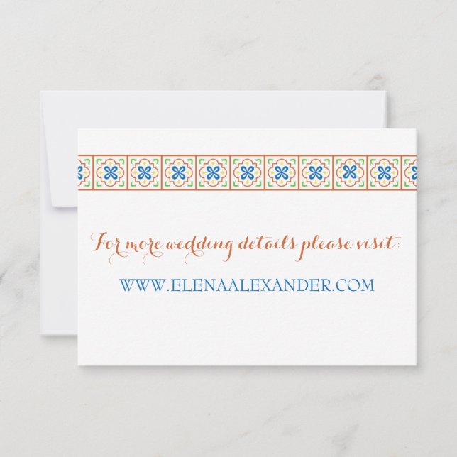 Tarjeta de sitio web de baldosas españolas de Tala (Anverso)