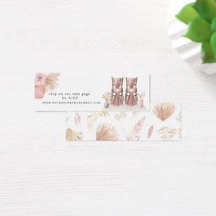Tarjeta de sitio web de boda bohemio rubor tropica