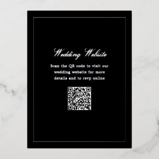Tarjeta de sitio web de boda elegante con código Q