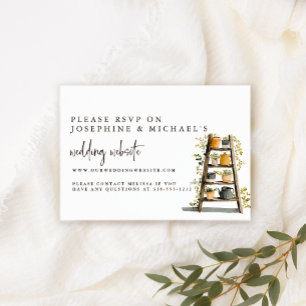 Tarjeta de sitio web de boda en línea RSVP de gran