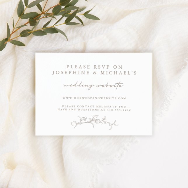 Tarjeta de sitio web de boda en línea RSVP sepia v (Subido por el creador)
