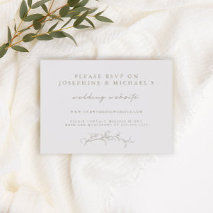 Tarjeta de sitio web de boda en línea RSVP sepia v